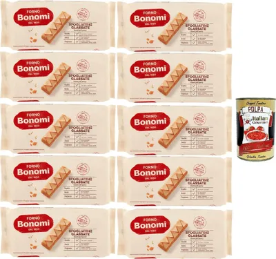Produktbild von Forno Bonomi Sfogliatine Glassate glasiertes Blätterteiggebäck 10x135gr + Italian Gourmet polpa 400g