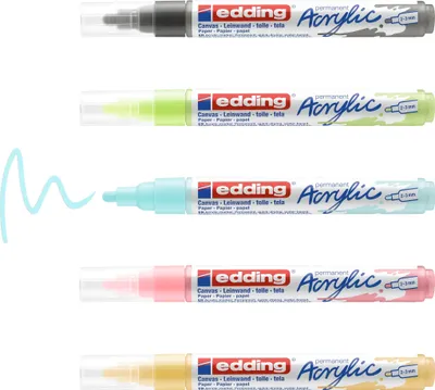 Produktbild von Edding - Acrylmarker EDDing E -5100 m Pastellsorti | Setzen Sie ein 5 -Stück | 8 Stücke