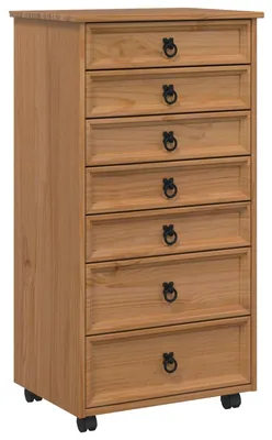Produktbild von vidaXL Rollcontainer mit Schubladen CORONA Honigbraun