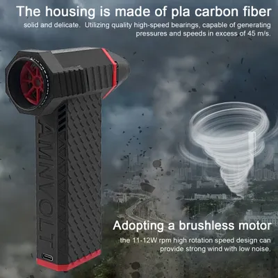 Obrázek produktu pro Bezkartáčový motor Jet Fan Silent High Power 110,000RPM Turbofan Dust Blower Stlačený vzduch Duster Nástroj pro čištění klávesnice Rozhraní typu C Podpora 15W Rychlé dobíjení s 200A vysoce výkonnou MOS trubicí