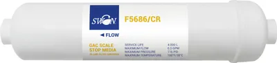 Obrázek produktu pro Vodní filtr Swan s aktivním uhlím a pryskyřicí proti vodnímu kameni, 12 palců, pro reverzní osmózu, filtrační systém, připojení 1/4" palce (6,35 mm)