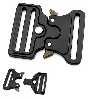 Gürtelschnalle 50 mm, schwarz, robustes Metall, Schnellverschluss