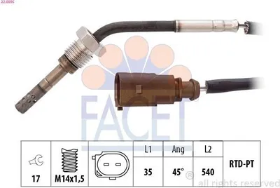 Produktbild von FACET 22.0095 Abgastemperatursensor für VW POLO (9N) M14x1,5