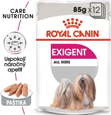 Obrázok produktu pre Royal Canin Exigent, Univerzálne, Akékoľvek plemeno, Malé (5-10 kilogramov), Extra malý (<4 kg), Mäso, 85 g
