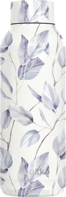 Image de Quokka, bouteille isolante 510ml décor bouquet de fleurs anti-fuite, gris
