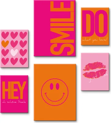 Produktbild von ARTland Dopamin Smile Größe: 6tlg. 4x30x40 / 2x45x60 cm