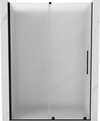 Produktbild von Mexen Velar Schiebetür-Duschkabine 130 cm, satiniert, schwarz - 871-130-000-31-70