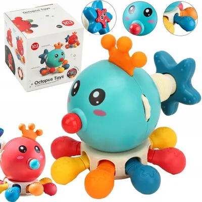 Produktbild von BNTrade Interaktiver Sensorik-Oktopus Montessori Beißring Spielzeug