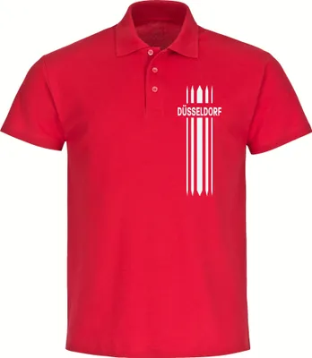 Produktbild von multifanshop Poloshirt - Düsseldorf - Streifen, rot, Größe S