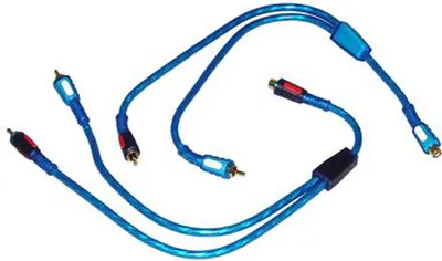 Produktbild von Cinch-Y-Adapter 0,4 m, vergoldet, 1x Cinch-Buchse auf 2x Cinch-Stecker, symmetrisch getwistet