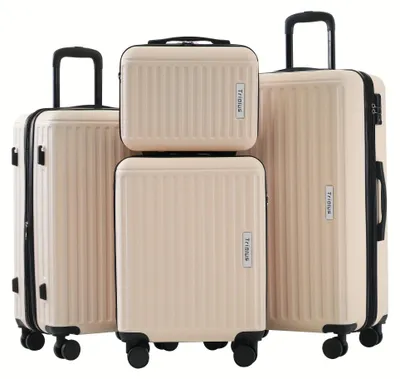 Immagine prodotto di Set di valigie da viaggio - Valigie rigide - Valigie con rotelle - Set di bagagli - Beige - Set da 4 pezzi (S, M, L, XL)