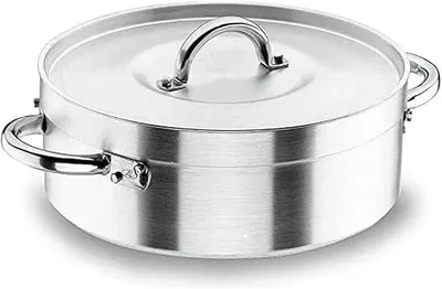Imagen del producto de Olla para asar con tapa, 32 cm, color plateado