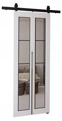 Produktbild von KierMoebel Schiebetür Komplettset QUDIO M5 Weiß 66x205x3,2 cm Wohnzimmer Schiebetür
