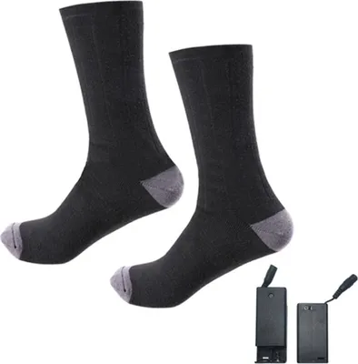 Produktbild von Paar beheizte Socken, 3 Temperatureinstellungen, schnelle Erwärmung, wiederaufladbar über USB, batteriebetrieben, dehnbar, verdickt, waschbar, elektrischer Heizstrumpf, Beinwärmer für den Winter