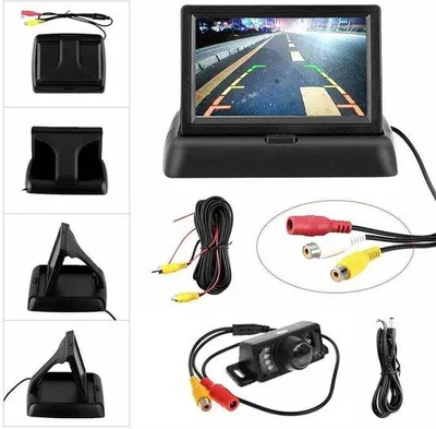 Produktbild von 43 Zoll Full-HD TFT LCD-Monitor + wasserdichtes drahtloses Rückfahrkamerasystem für Autos 12V-24V mit Nachtsicht 170° Weitwinkel