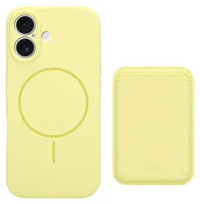 Produktbild von Silicone Hülle with MagSafe Wallet (Yellow)  - Kompatibel mit iPhone 16