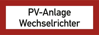 Produktbild von Dreifke® Aufkleber, PV-Anlage Wechselrichter, Folie, 210x74 mm