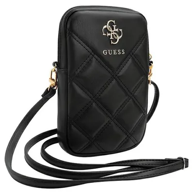 Produktbild von Guess PolyurethanQuilted 4G Metal Logo Wallet Phone Bag Zipper Black