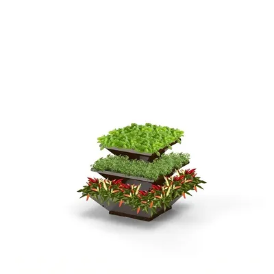 Produktbild von Hochbeet "HighBeet Rock" 3 Ebenen aus Cortenstahl