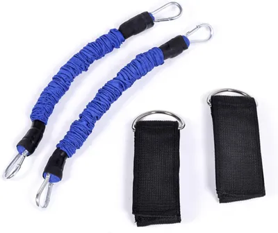 Produktbild von Widerstandsband mit Knöchelgurt und Zugseil für Laufen und Taekwondo, elastisches Trainingsgerät aus Latex mit Metallhaken