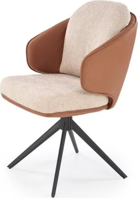 Produktbild von Gepolsterter Stuhl K527 aus Ökoleder, beige, 60 cm Breite, 85 cm Höhe, 65 cm Tiefe