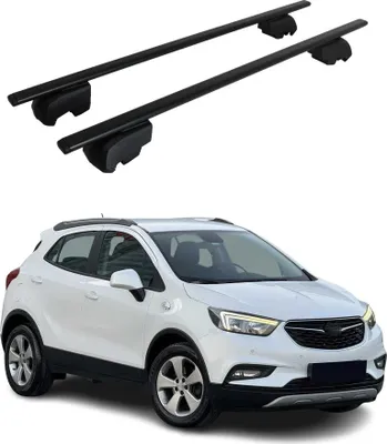 Image de Barres de toit Transversales pour Opel Mokka X 2015-2023 Fer Noir ABE