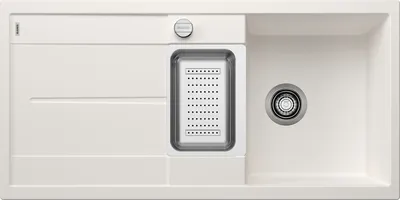 Produktbild von BLANCO METRA 6 S, Aufsatzwanne, Rechteckig, Edelstahl, Weiß, 2 Becken, Rechteckig