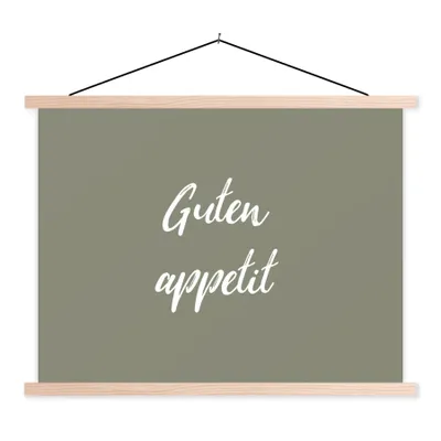 Produktbild von MuchoWow® Textilposter Guten Appetit - Zitate - Bon appetit - Sprichwörter 60x45 cm mit holzfarbenen Rahmen - Bild