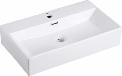 Produktbild von Teico Waschbecken 70 cm, Weiß, Keramik, Modern, Fugenfreie Oberfläche, Hänge- oder Aufsatzwaschbecken, Komplettset inkl. Siphon, Ablauf & DIN-Anschlüsse für Bad & Gäste-WC
