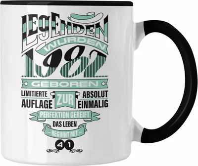 Produktbild von TRENDATION 40. Geburtstag Tasse Frau Mann Geschenk 40er Geschenkidee 40 Mutter Vater (Schwarz)