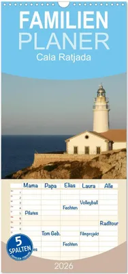 Produktbild von Familienplaner 2026 - Cala Ratjada mit 5 Spalten (Wandkalender, 21 x 45 cm) CALVENDO