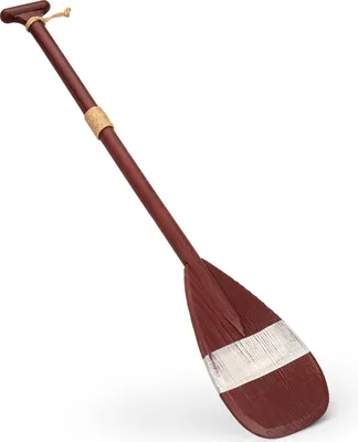 Produktbild von Deko Paddel Holz maritim bemahlt bordeaux weiß 91,5x16x3cm mit Haken