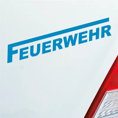 Produktbild von Auto Aufkleber Feuerwehr langes F Leben Retten Löschen Bergen 19x3 cm Hellblau Sticker Heckscheibenaufkleber