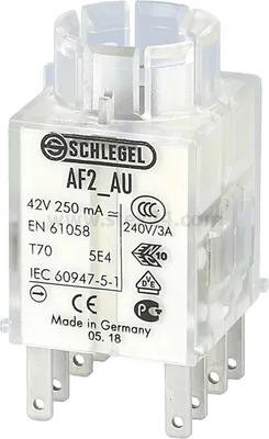 Productafbeelding van Georg Schlegel schakelcontacten, 2 normaal open + 2 normaal gesloten contacten, platte stekker, 2,8 mm x 0,8 mm - 1 stuk
