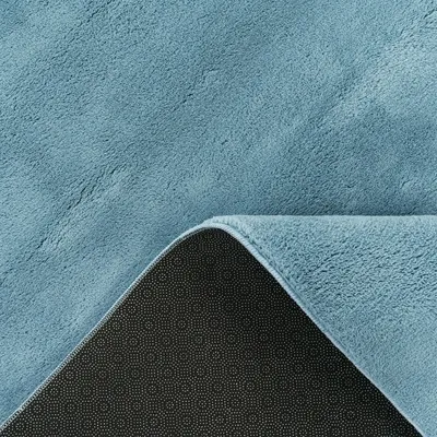 Produktbild von Moderner Wohnzimmer Teppich Kurzflor Waschbar Weich Felloptik Anti-Rutsch Grösse 80 cm Rund