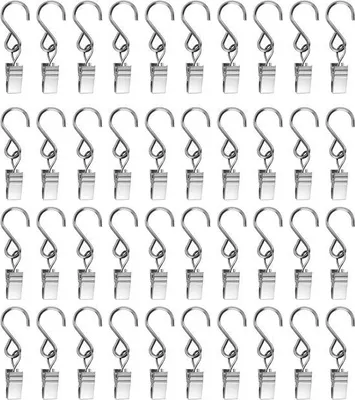 Immagine prodotto di Ganci a S in metallo - 30 pezzi - argento - per appendere tende, quadri e complementi d'arredo