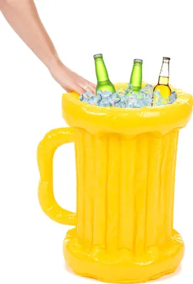 Immagine prodotto di Boccale di birra gonfiabile Refrigeratore per bevande giallo - Taglia unica