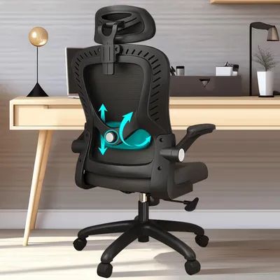 Produktbild von Ergonomischer Bürostuhl - Lendenstütze - Verstellbare Kopfstütze - 360° drehbar