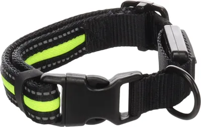 Produktbild von Flamingo Halsband Flitzy schwarz/gelb, Verstellmöglichkeit: 30-40 cm