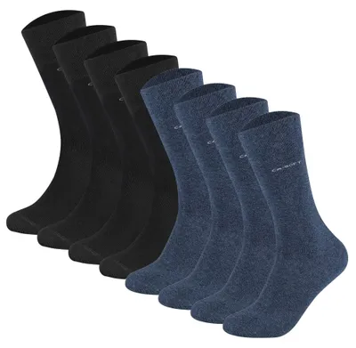 Produktbild von Camano Uni Socken - Soft Socks, einfarbig, 8er Pack Schwarz/Blau 43-46
