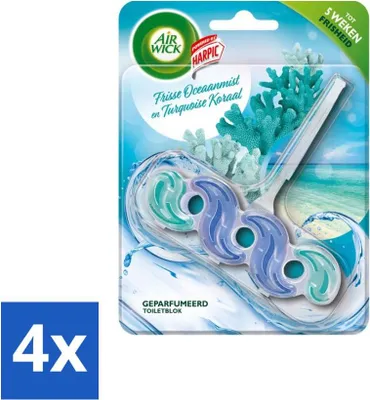 Immagine prodotto di Air Wick – Blocco WC – Fresca brezza marina & Corallo turchese - Confezione risparmio - 4 pezzi