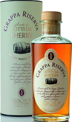 Produktbild von Sibona Grappa di Riserva Botti da Sherry + Box 500ml 40% Vol.