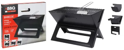 Produktbild von van der Meulen Faltbarer BBQ X-Form Holzkohlegrill schwarz Camping