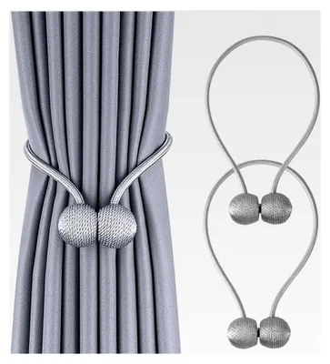 Produktbild von Raffhalter für Vorhänge, 2 Stück, 50 cm, Silber