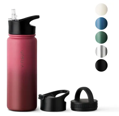 Trinkflasche Edelstahl 500ml Thermo Flasche Sport Isolierflasche Rot Vinsun