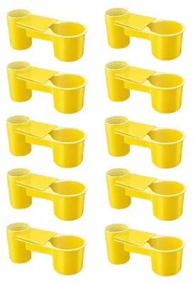 Zdjęcie produktu dla Automatyczny dozownik wody dla ptaków, żółty, plastikowy, zestaw 10 sztuk