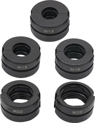 Image de Inserts pour sertisseuses - Profil M - 12/15/18/22/28 mm - Pour tubes en cuivre - Acier 40Cr - 5 pièces - Noir