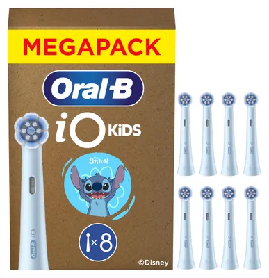Produktbild von Oral-B iO Aufsteckbürsten Kids 6+ Disney Stitch, Blau, 8 Stück