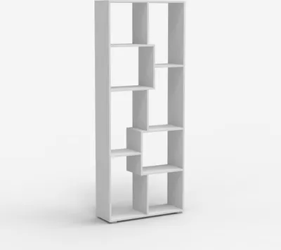 Immagine prodotto di Ufficio-soggiorno libreria in legno moderno bianco Kajes