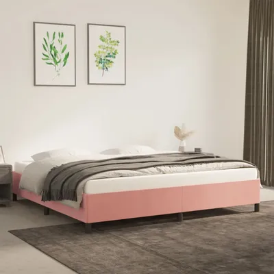Produktbild von The Living Store Bettgestell Rosa 200x200 cm Samt
